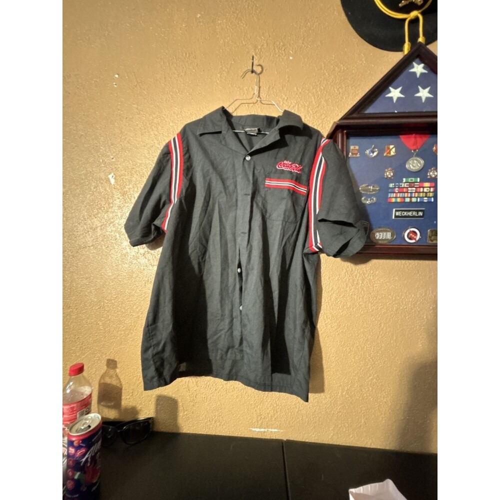 Hilton Coca-Cola Bowling Shirt Large Black